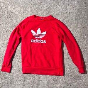 Adidas Men's Red cotton crewneck